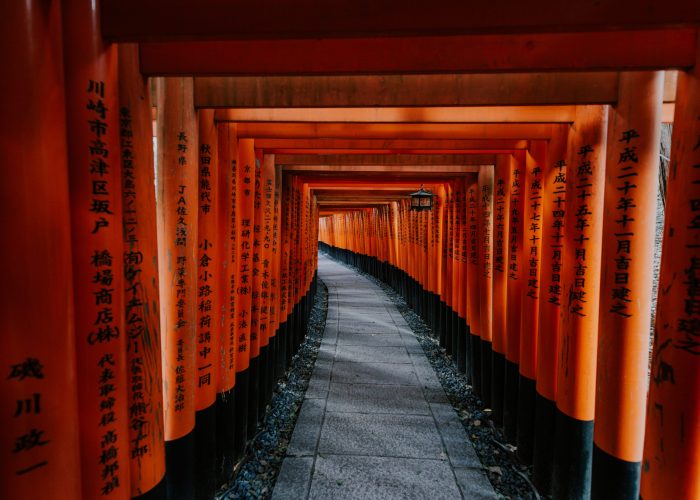 The fushimi-inari path in Kyoto